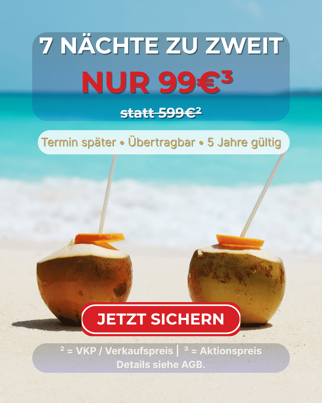 7 Nächte Multi-Hotelgutschein für 2 Personen im Doppelzimmer bis zu 5⭐