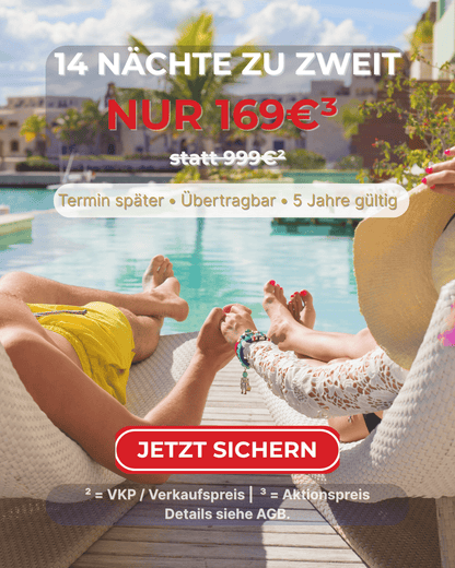 14 Nächte Multihotel-Gutschein für 2 Personen im Doppelzimmer bis zu 5⭐