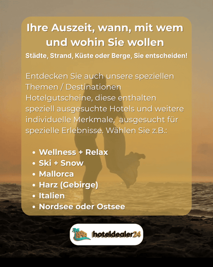 14 Nächte Multihotel-Gutschein für 2 Personen im Doppelzimmer bis zu 5⭐